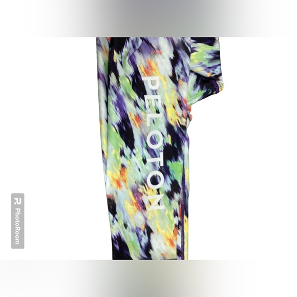 Peloton x WITH Composite Color Abstract High Waisted Leggings Sz MED REVERSEIBLE - Picture 2 of 5